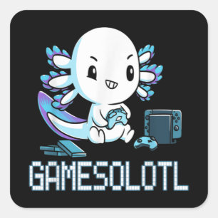 Gamesolotl Axolotl Gamer Fish Video Games Square Sticker