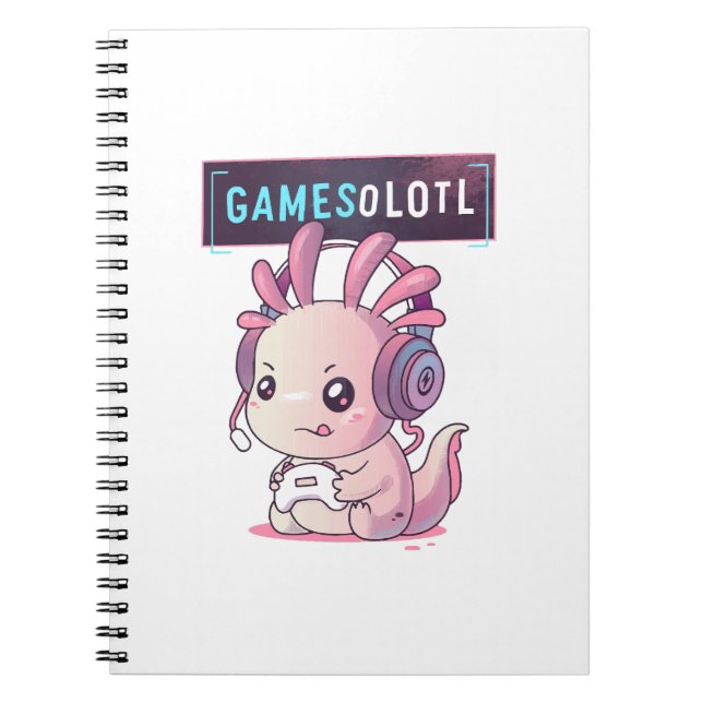 Gamesolotl - Axolotl Gamer Notebook (Front)