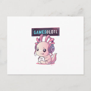 Gamesolotl - Axolotl Gamer Postcard