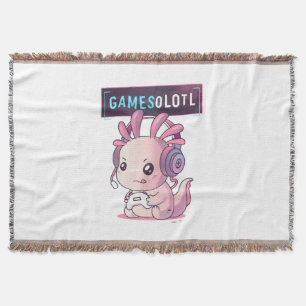 Gamesolotl - Axolotl Gamer Throw Blanket