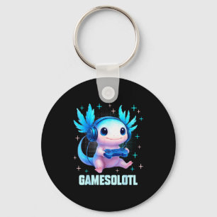 Gamesolotl Axolotl Video Gamer Kawaii Anime Boys T Key Ring