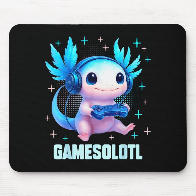Gamesolotl Axolotl Video Gamer Kawaii Anime Boys T Mouse Mat (Front)
