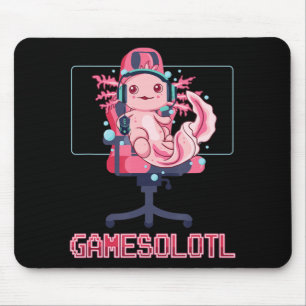 Gamesolotl Axolotl Video Gamer Kawaii Anime Gaming Mouse Mat