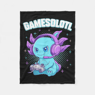 Gamesolotl Axolotl Video Gamer Kawaii Anime Gifts Fleece Blanket