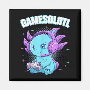 Gamesolotl Axolotl Video Gamer Kawaii Anime Gifts Magnet