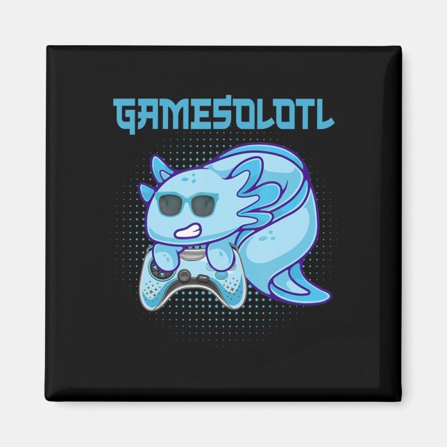 Gamesolotl Axolotl Video Gamer Kawaii Anime Kids B Magnet (Front)