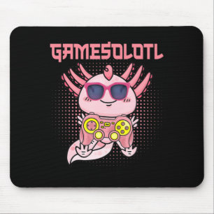 Gamesolotl Axolotl Video Gamer Kawaii Anime Kids B Mouse Mat