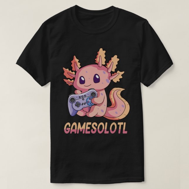 Gamesolotl Axolotl Video Gamer Kawaii Pastel Goth  T-Shirt (Design Front)