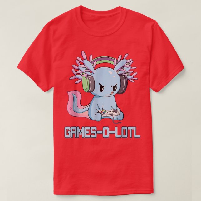 Gamesolotl Axolotl Video Gamer Kawaii Pastel Goth  T-Shirt (Design Front)