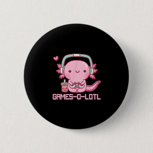 Gamesolotl Axolotl Video Games Kawaii Anime Gamer 6 Cm Round Badge