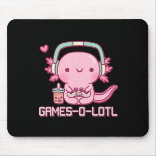 Gamesolotl Axolotl Video Games Kawaii Anime Gamer  Mouse Mat