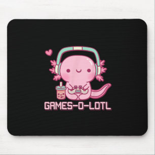 Gamesolotl Axolotl Video Games Kawaii Anime Gamer  Mouse Mat