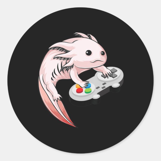 Gamesolotl Axolotl Video Games Kawaii Anime Gaming Classic Round Sticker (Front)