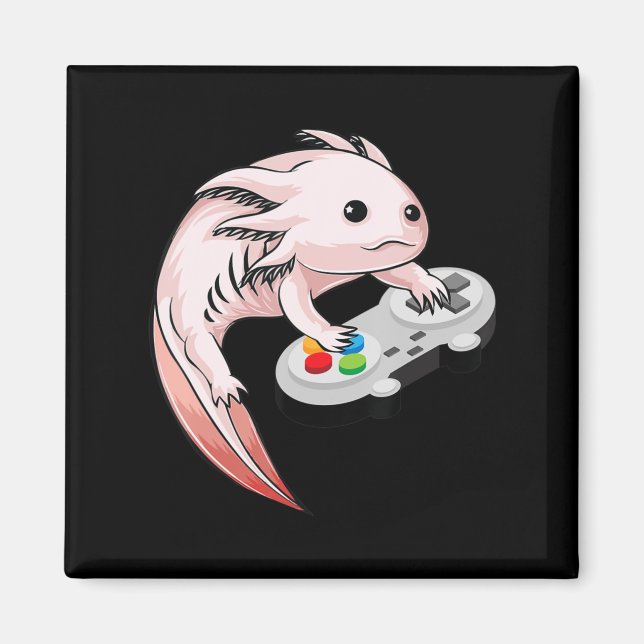 Gamesolotl Axolotl Video Games Kawaii Anime Gaming Magnet (Front)