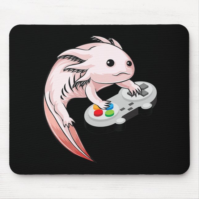 Gamesolotl Axolotl Video Games Kawaii Anime Gaming Mouse Mat (Front)