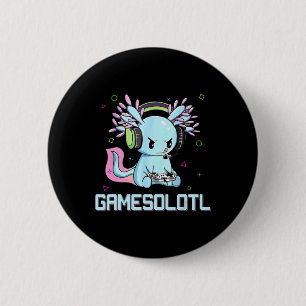 Gamesolotl Cute Axolotl Video Gamer Kawaii Anime B 6 Cm Round Badge