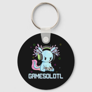 Gamesolotl Cute Axolotl Video Gamer Kawaii Anime B Key Ring