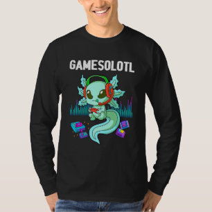 Gamesolotl Gamer Axolotl Fish Playing Video Games  T-Shirt