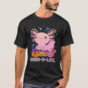 Gamesolotl Kids Youth Salamander Gamer Cute Axolot T-Shirt