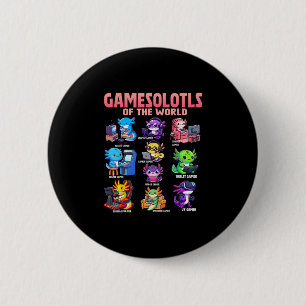 Gamesolotls Of The World Diverse Gamer Axolotl Ani 6 Cm Round Badge