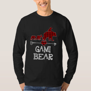 Gami Bear Christmas Pajama Red Plaid Buffalo Famil T-Shirt