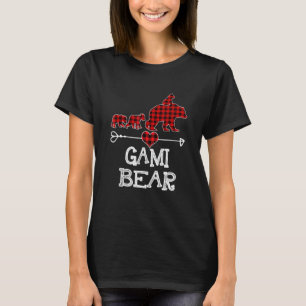 Gami Bear Christmas Pajama Red Plaid Buffalo Famil T-Shirt