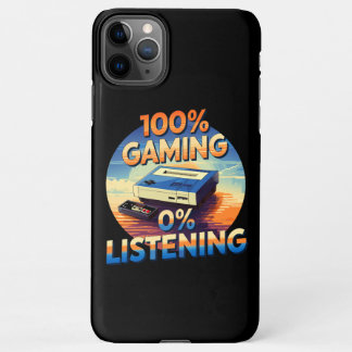 Gaming 0% Listening Funny Gamer Retro Style Gaming iPhone 11Pro Max Case