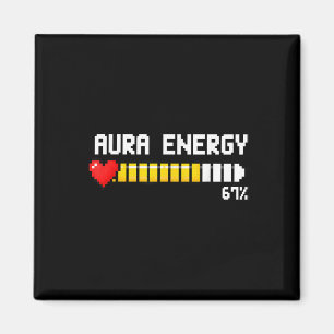 Gaming 67 Aura Energy 67 Percent Meme Gamer Retro  Magnet