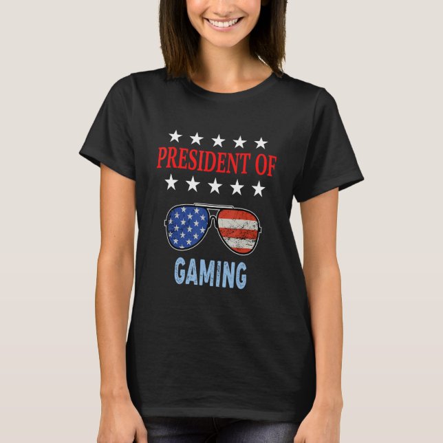 Gaming Accessories  Usa Flag Gaming Saying T-Shirt (Front)