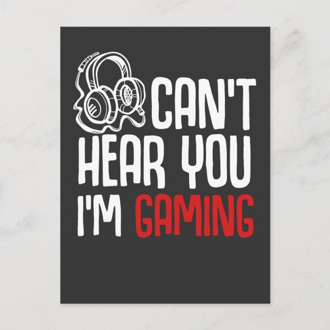 Gaming addicted Gamers Kid Headset Funny Gaming Postcard (Front)
