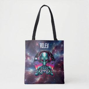 Gaming Alien Extraterrestrial Being Personalised Tote Bag