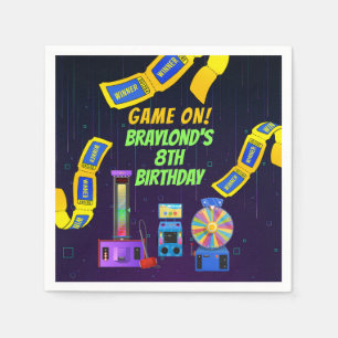 Gaming and Arcade Birthday Napkin