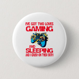 Gaming And Sleeng Gamer Valentines Day Boys Kids  6 Cm Round Badge