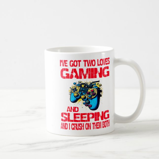 Gaming And Sleeng Gamer Valentines Day Boys Kids  Coffee Mug (Right)