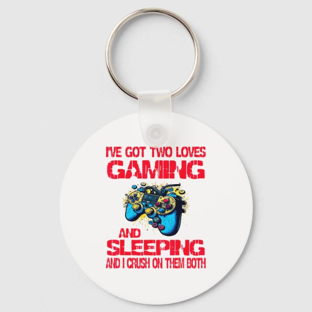 Gaming And Sleeng Gamer Valentines Day Boys Kids  Key Ring (Front)