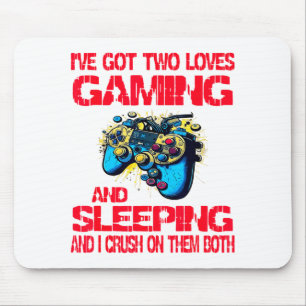 Gaming And Sleeng Gamer Valentines Day Boys Kids  Mouse Mat