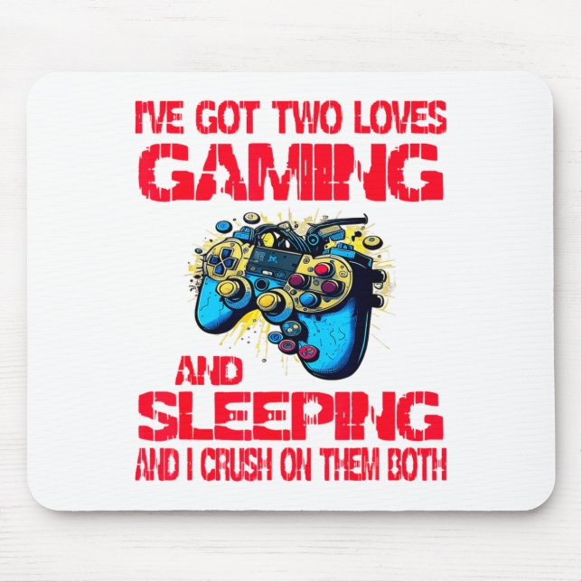 Gaming And Sleeng Gamer Valentines Day Boys Kids  Mouse Mat (Front)