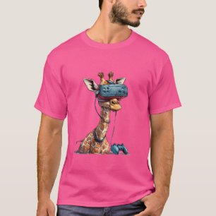 Gaming Animals- Giraffe Playing Console Video Game T-Shirt