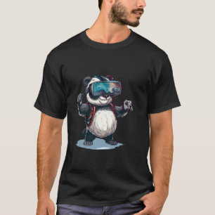Gaming Animals- Panda Bear Playing Console Video G T-Shirt