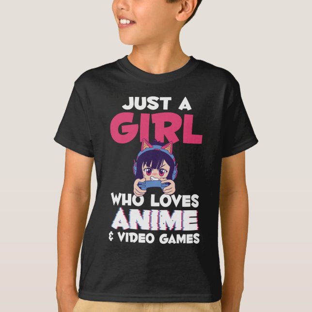 Gaming Anime Japanese Girl Manga Otaku Kids T-Shirt (Front)