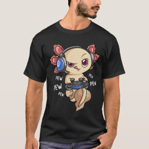 Gaming Axolotl Shirt Kids Boys Gamers - Kawaii Vid