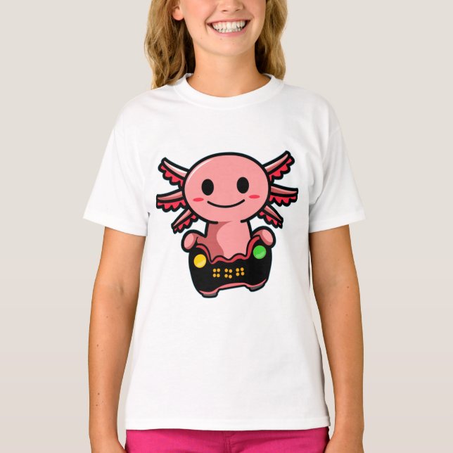Gaming Axolotl T-Shirt (Front)