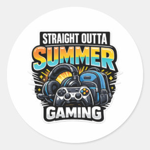 Gaming Back to School Design Classic Round Sticker