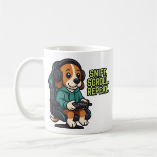 Gaming Beagle Cartoon Hoodie Gamer Dog Design Coffee Mug