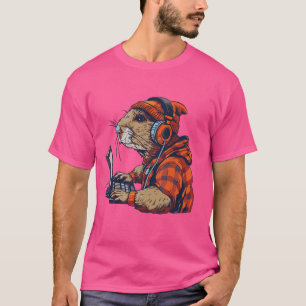 Gaming Beaver, Funny Gamer Lover, Nerd Animal T-Shirt