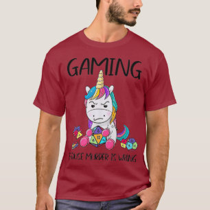 Gaming Because Murder Is Wrong Unicorn T-Shirt