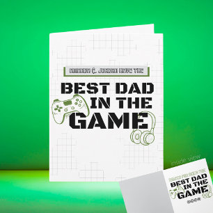 Gaming Best Dad in the Game Personalised Folding Card