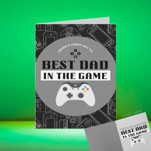 Gaming Best Dad in the Game Personalised Folding Card
