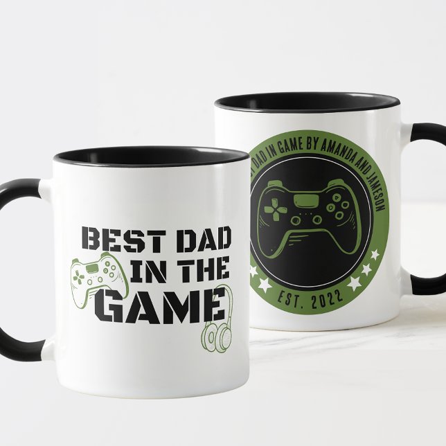 Gaming Best Dad in the Game Personalised Mug (Best in the Game Personalized Gift Mug for Gaming Dads and Step Dads)