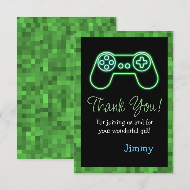 Gaming Birthday Thank You Card (Front/Back)